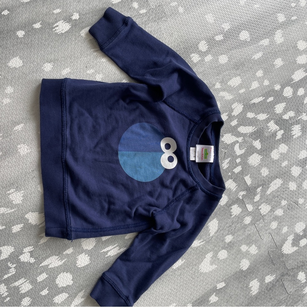 Hanna Andersson Sesame Street Blue Sweatshirt 12-18 mo